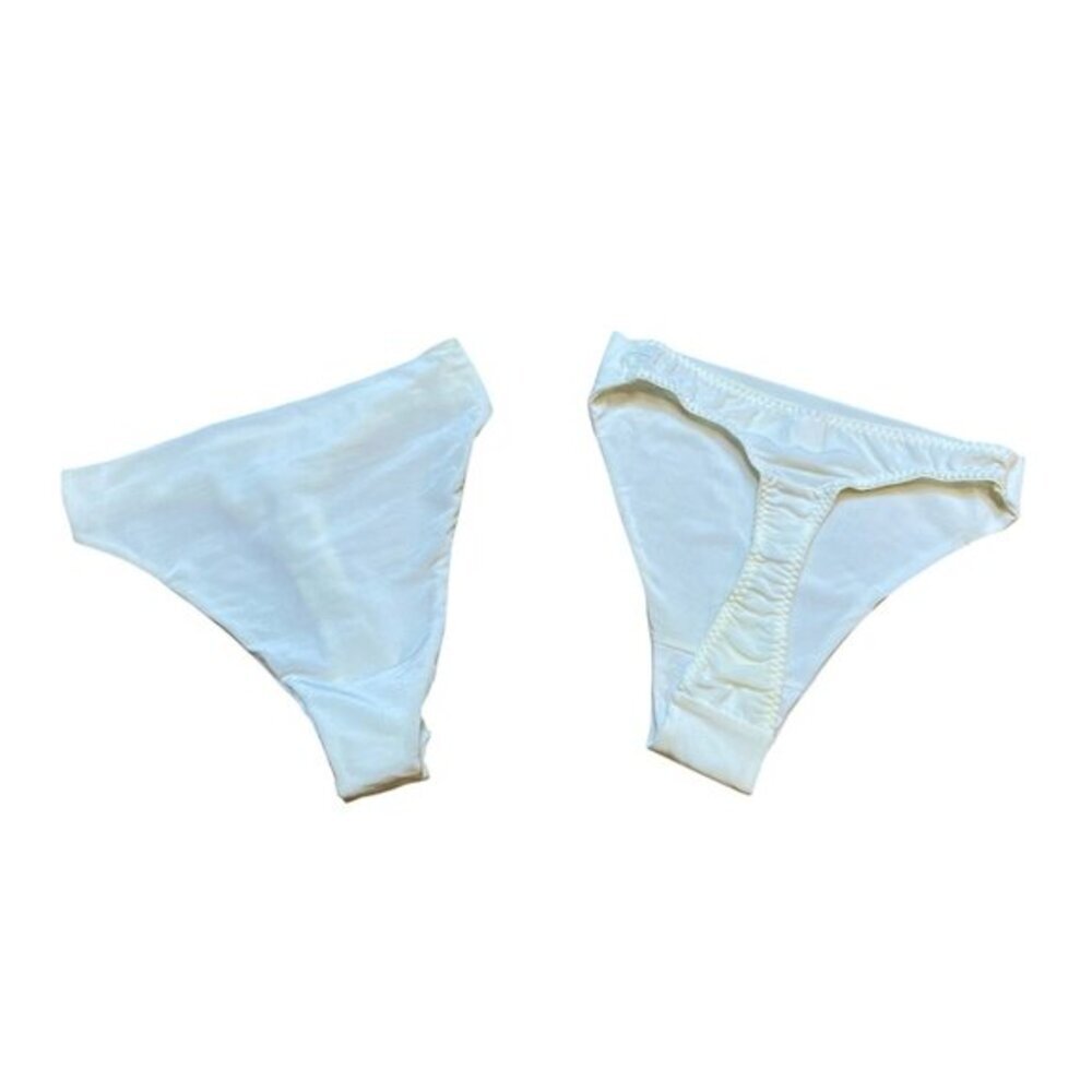 Vintage 90s Victorias Secret Ivory High-Leg Bikini Thong Underwear Made In USA S